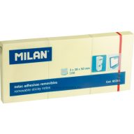 Öntapadó jegyzettömb 38x50 mm 100 lap Milan sárga