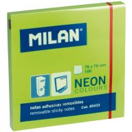 Öntapadó jegyzettömb 76x76 mm 100 lap Milan neon zöld