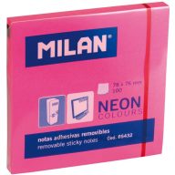   Öntapadó jegyzettömb 76x76 mm 100 lap Milan neon rózsaszín