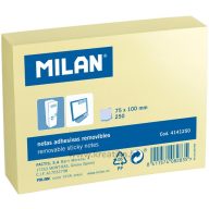 Öntapadó jegyzettömb 100x75 mm 250 lapos Milan sárga