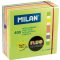 Öntapadó jegyzettömb 76x76 mm 400 lap Milan "Fluo" fluo színek