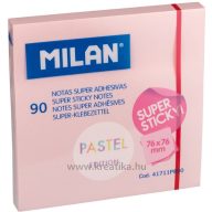   Öntapadó jegyzettömb 76x76 mm 90 lap Milan pasztell rózsaszín