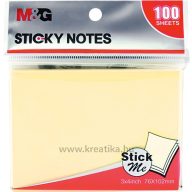Öntapadó jegyzettömb 76x102 mm 100 lap M&G sárga