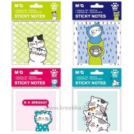   Öntapadó jegyzettömb 76x76 mm 100 lap M&G "So Many Cats" vegyes színek