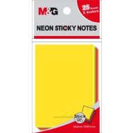 Öntapadó jegyzettömb 76x51 mm 4x25 lap M&G neon színek