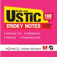   Öntapadó jegyzettömb 76x76 mm 100 lapos M&G "Ustic" rózsaszín