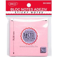   Öntapadó jegyzettömb 76x76 mm 100 lap Daco pasztell rózsaszín
