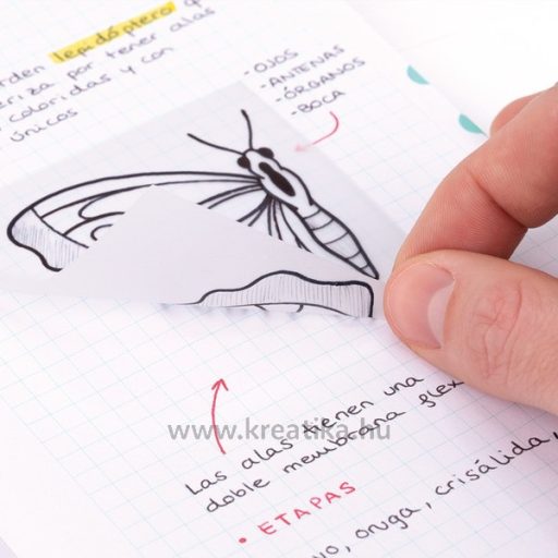 Jelölőcímke 76x76 mm 50 lap Milan áttetsző fehér