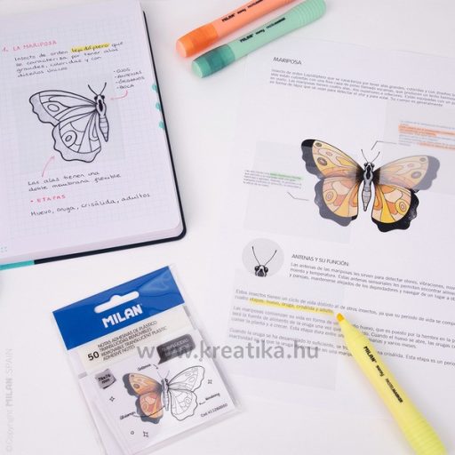 Jelölőcímke 76x76 mm 50 lap Milan áttetsző fehér