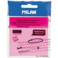 Jelölőcímke 76x76 mm 50 lap Milan áttetsző rózsaszín