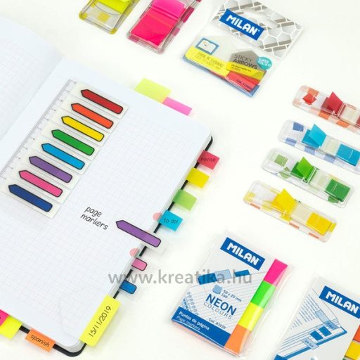 Jelölőcímke 45x25 mm 50 lap Milan "Fluo" áttetsző sárga