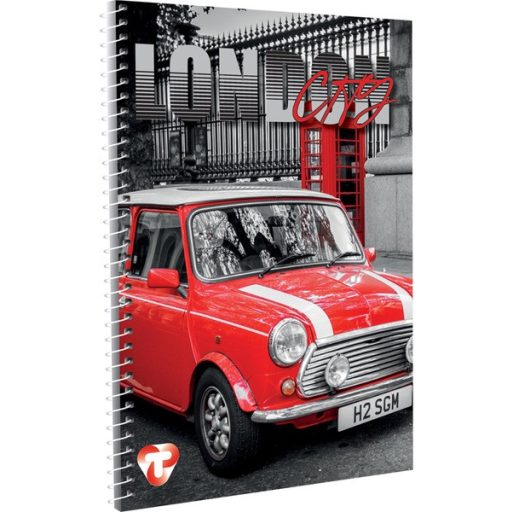 Spirálfüzet A/5 70 lapos, négyzetrácsos T-Creativ vegyes minta