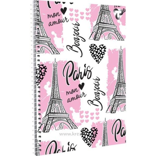 Spirálfüzet A/4 70 lapos, négyzetrácsos T-Creativ vegyes minta