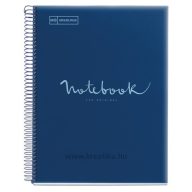   Spirálfüzet A/5 5x24 lapos, négyzetrácsos MQ "Emotions" sötétkék