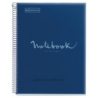   Spirálfüzet A/5 5x24 lapos, vonalas MQ "Emotions" navy