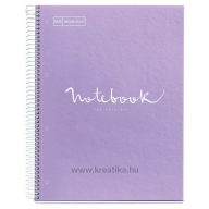   Spirálfüzet A/5 5x24 lapos, négyzetrácsos MQ "Emotions" levendula