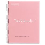   Spirálfüzet A/5 5x24 lapos, vonalas MQ "Emotions" pink