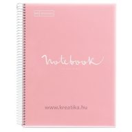   Spirálfüzet A/5 5x24 lapos, négyzetrácsos MQ "Emotions" pink