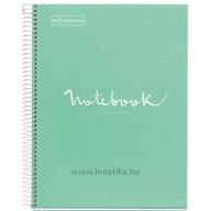   Spirálfüzet A/4 5x24 lapos, vonalas MQ "Emotions" menta