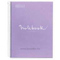   Spirálfüzet A/4 5x24 lapos, vonalas MQ "Emotions" levendula