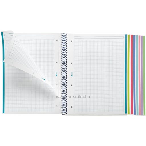 Spirálfüzet A/4 8x20 lapos, négyzetrácsos MQ "Emotions" sötétkék