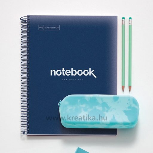 Spirálfüzet A/4 8x20 lapos, négyzetrácsos MQ "Emotions" sötétkék