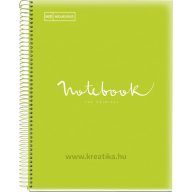   Spirálfüzet A/4 5x24 lapos, négyzetrácsos MQ "Emotions" lime