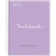   Spirálfüzet A/4 5x24 lapos, négyzetrácsos MQ "Emotions" levendula