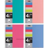   Spirálfüzet A/4 4x25 lapos, vonalas MQ "Notebook" 4