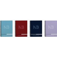   Spirálfüzet A/5 110 lapos, vonalas-négyzetrácsos T-Creativ "Notebook 3" vegyes színek