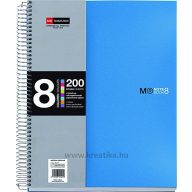   Spirálfüzet A/5 8x25 lapos, négyzetrácsos MQ "Notebook" 8 kék