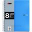 Spirálfüzet A/5 8x25 lapos, négyzetrácsos MQ "Notebook" 8 kék
