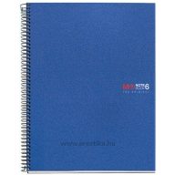  Spirálfüzet A/6 6x25 lapos, négyzetrácsos MQ "Notebook" 6 kék