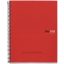 Spirálfüzet A/6 6x25 lapos, négyzetrácsos MQ "Notebook" 6 piros