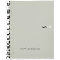   Spirálfüzet A/5 6x25 lapos, négyzetrácsos MQ "Notebook" 6 szürke