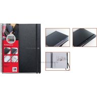   Spirálfüzet A/4 120 lapos, négyzetrácsos-sima MQ "Professional" fekete