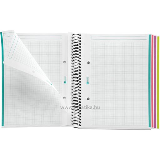 Spirálfüzet A/5 4x30 lapos, négyzetrácsos MQ "Aurora" Provence