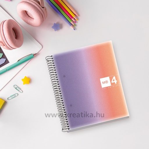 Spirálfüzet A/5 4x30 lapos, négyzetrácsos MQ "Aurora" Provence
