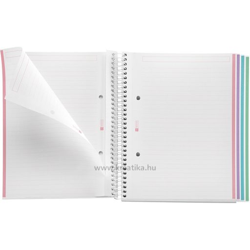 Spirálfüzet A/5 4x30 lapos, vonalas MQ "Aurora" West Bay