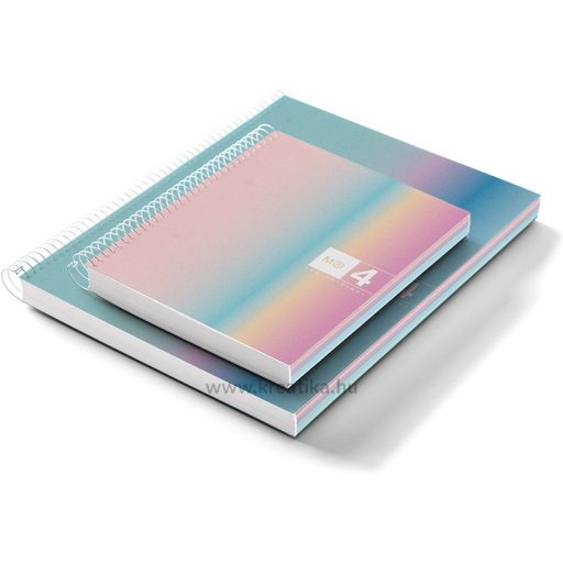 Spirálfüzet A/5 4x30 lapos, vonalas MQ "Aurora" West Bay