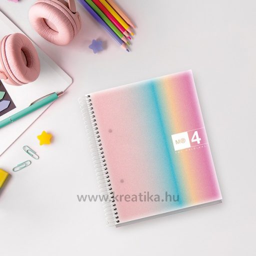 Spirálfüzet A/5 4x30 lapos, vonalas MQ "Aurora" West Bay