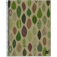   Spirálfüzet A/5 4x30 lapos, sima, újrahasznosított MQ "ECO" Leaves