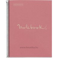   Spirálfüzet A/4 80 lapos, négyzetrácsos, újrahasznosított MQ "ECO" Emotions rózsaszín