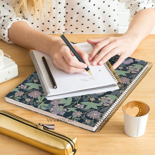 Spirálfüzet A/4 4x25 lapos, négyzetrácsos MQ "Golden Jazmine" Dusk