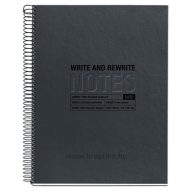   Spirálfüzet A/5 4x30 lapos, négyzetrácsos, újrahasznosított MQ "Just Black" fekete