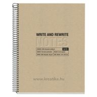   Spirálfüzet A/4 4x30 lapos, négyzetrácsos, újrahasznosított MQ "Just Black" kraft