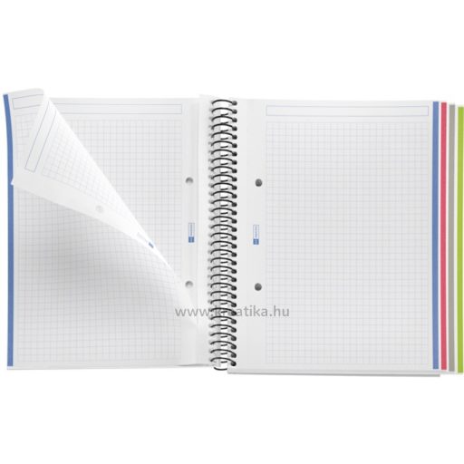 Spirálfüzet A/5 4x35 lapos, négyzetrácsos MQ A/5 "Don't Panic