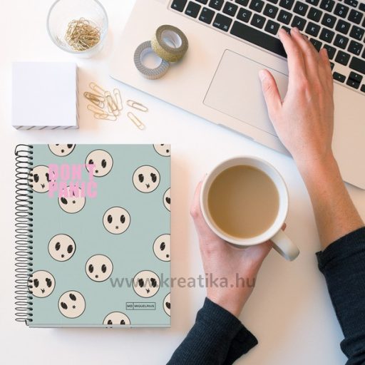 Spirálfüzet A/5 4x35 lapos, négyzetrácsos MQ A/5 "Don't Panic