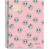   Spirálfüzet A/4 4x35 lapos, négyzetrácsos MQ "Don't Panic