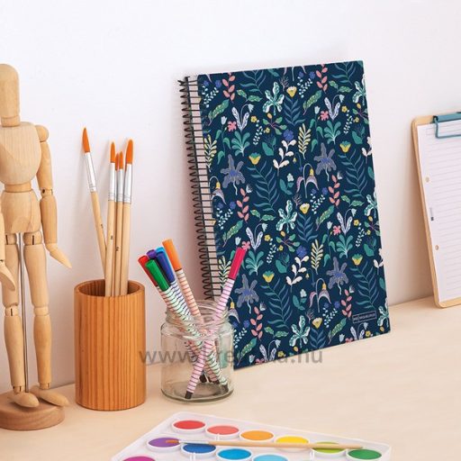 Spirálfüzet A/4 4x30 lapos, négyzetrácsos MQ "Jungle